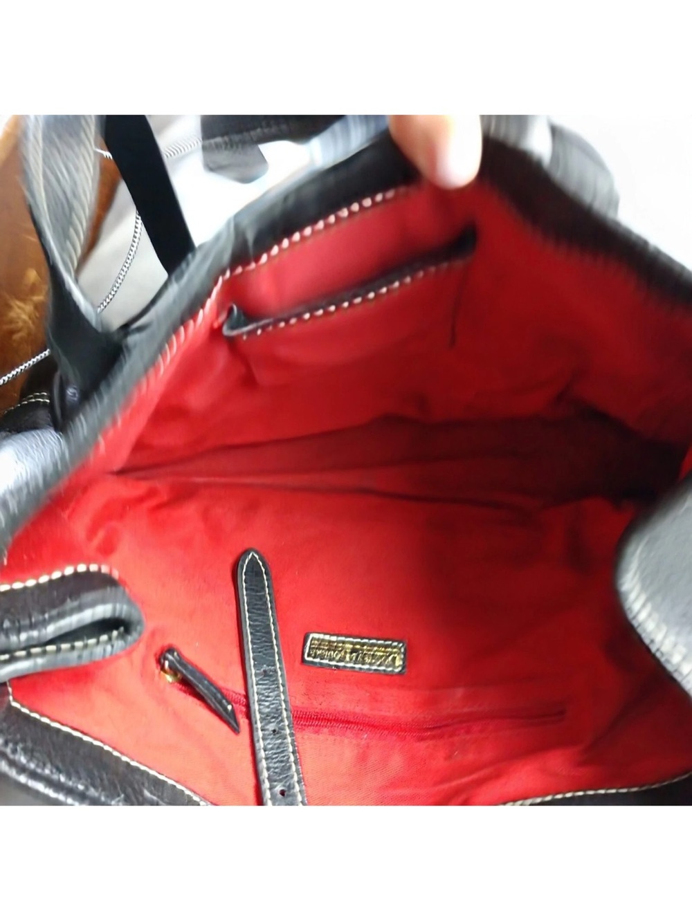 Dooney & Bourke Black Pebbled Leather Double-Handle Shoulder Bag - Picture 6 of 11